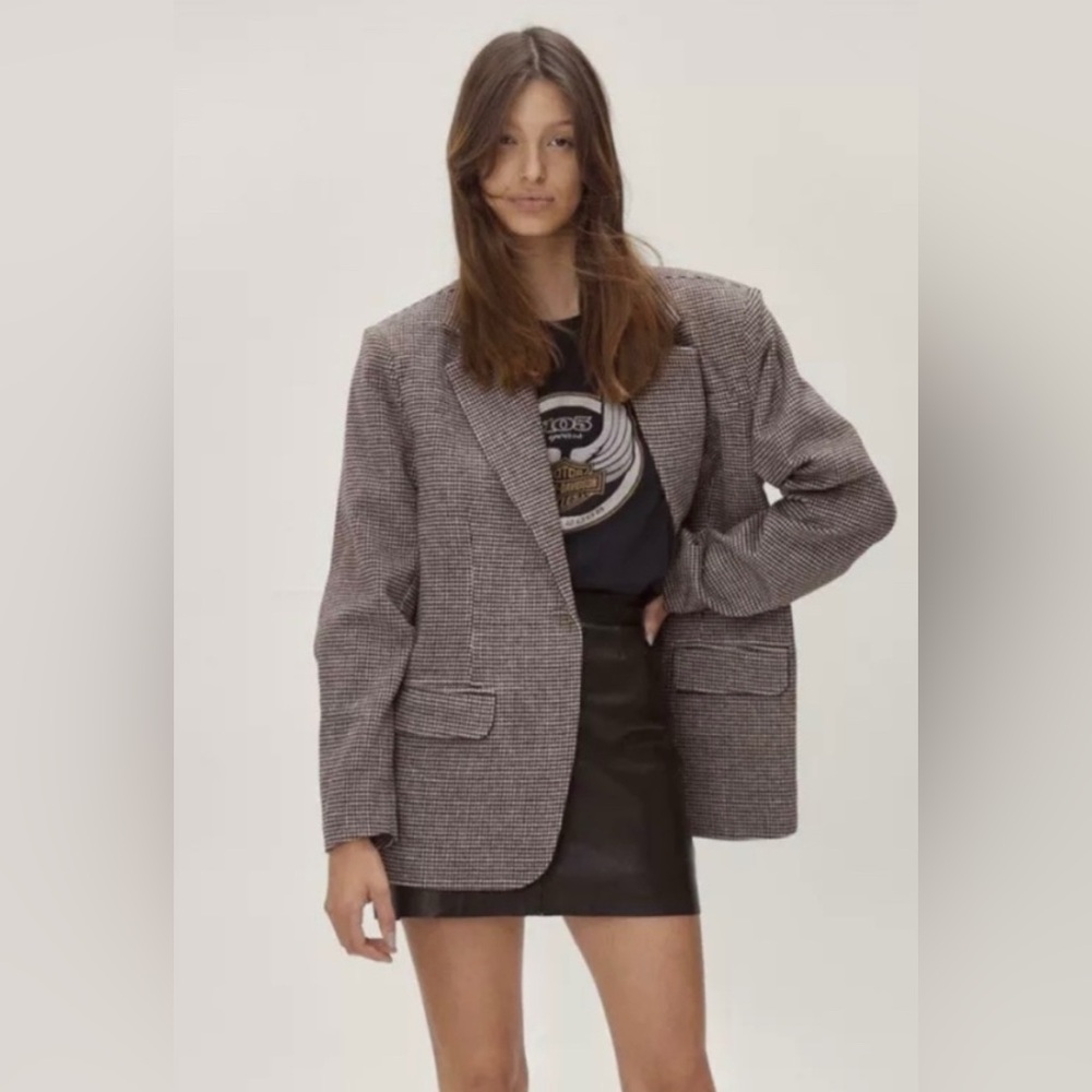 Nasty Gal Black and Gray Women's Blazer